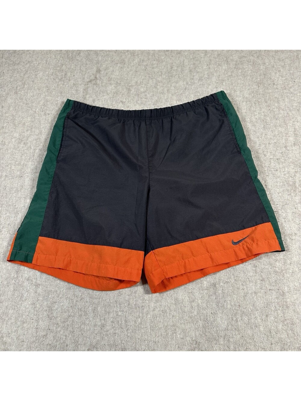 Vintage Nike Swim Trunks Mens XL-XXL? Gray Orange Shorts Unlined 8" Inseam